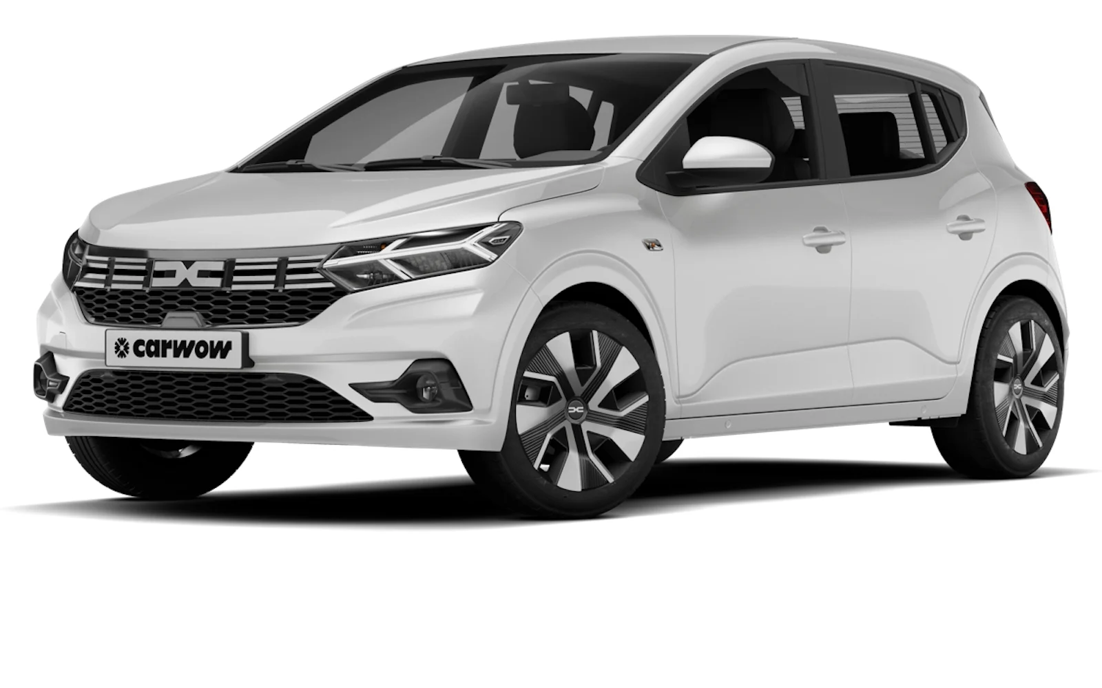 Dacia Sandero visto de frente y en tres cuartos
