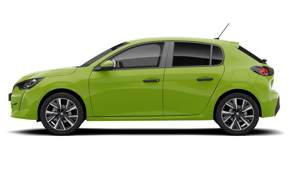 Peugeot 208 de perfil, oferta de renting por menos de 300 euros al mes en Carwow